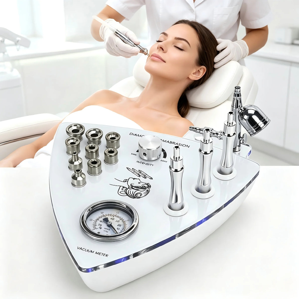 3 In 1 Professional Facial Skincare Device With Diamond Microdermabrasion