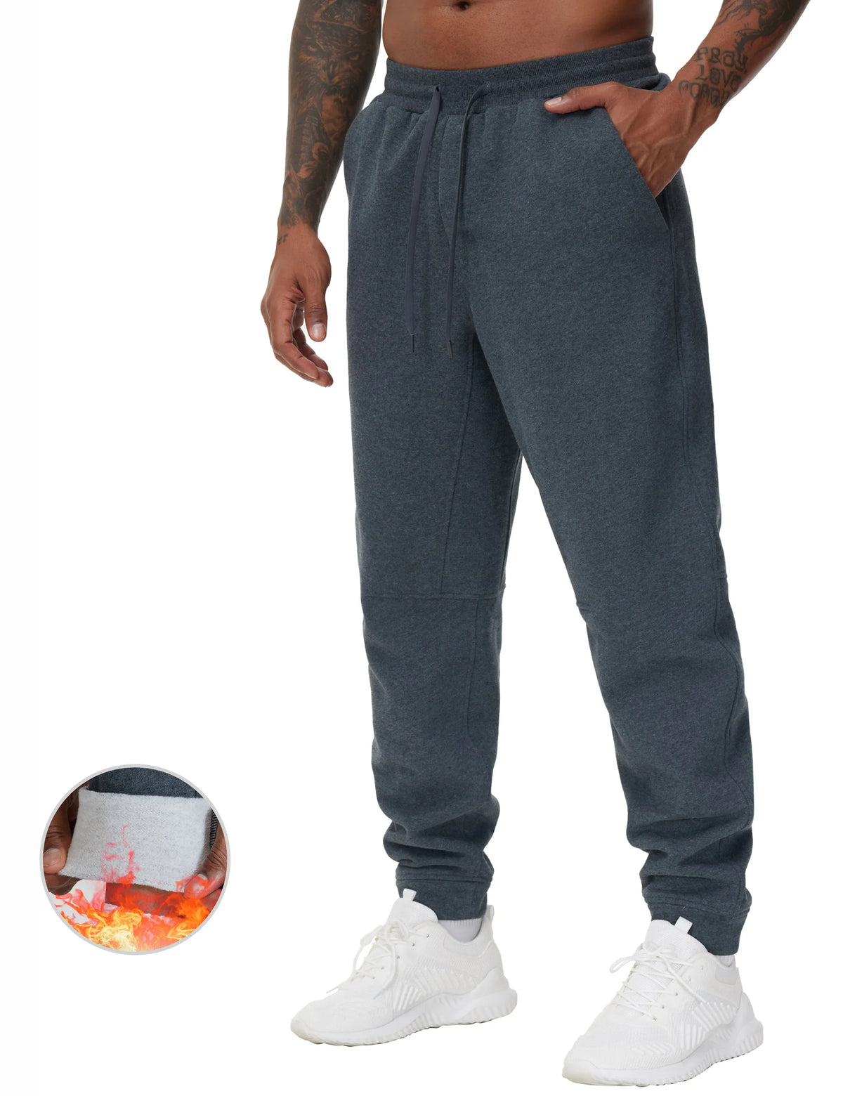 The Gym People Mens Cotton Fleece Sweatpants With Pockets
