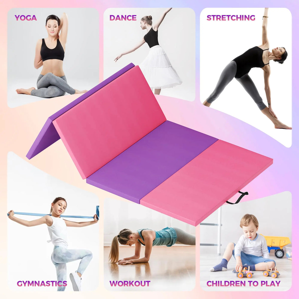 Premium Foldable Gymnastics Mat For Home Exercise Fitness Training
