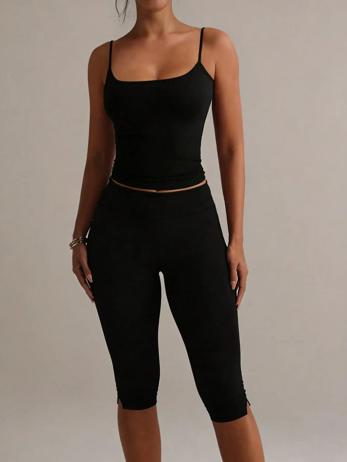 Women Split Hem Elastic Athletic Pants For Workout Gym Use