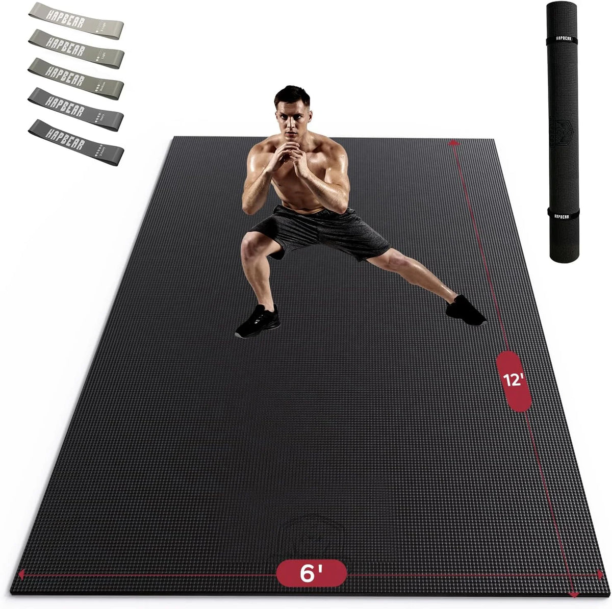 Hapbear Commercial Grade PVC Home Gym Mat For Fitness Training