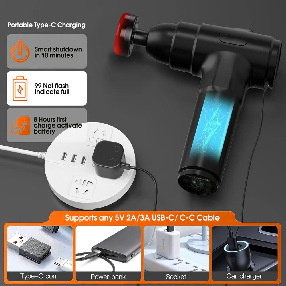 Lingteng Silent Heating Massage Gun For Deep Muscle Care