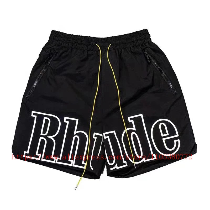 Men Casual Elastic Waist Drawstring Shorts With Zip Pockets