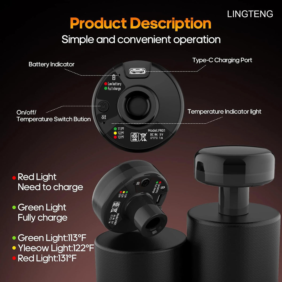 Lingteng Silent Heating Massage Gun For Deep Muscle Care