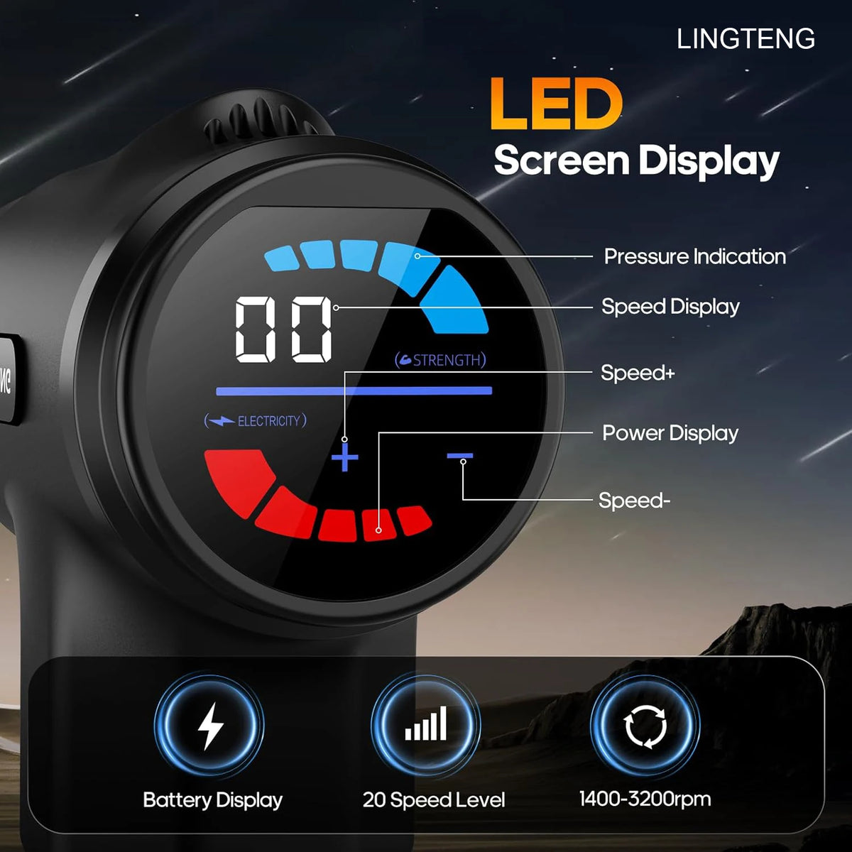 Lingteng Silent Heating Massage Gun For Deep Muscle Care
