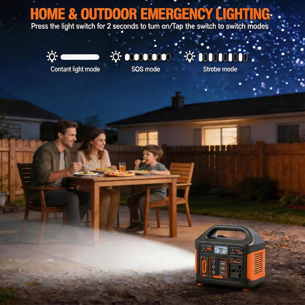 GaiaRay 460Wh Portable Power Station With LiFePO4 Battery 500W