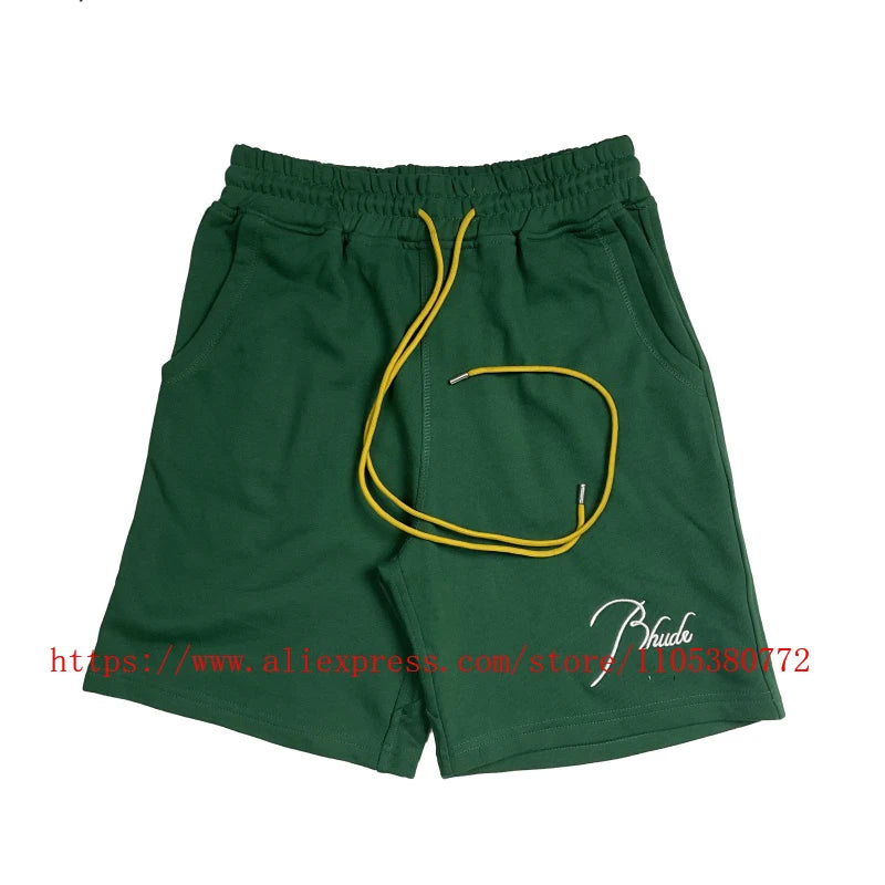 Men Casual Elastic Waist Drawstring Shorts With Zip Pockets