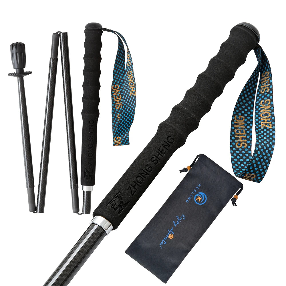 Okhealing Lightweight Collapsible Carbon Fiber Hiking Trekking Poles