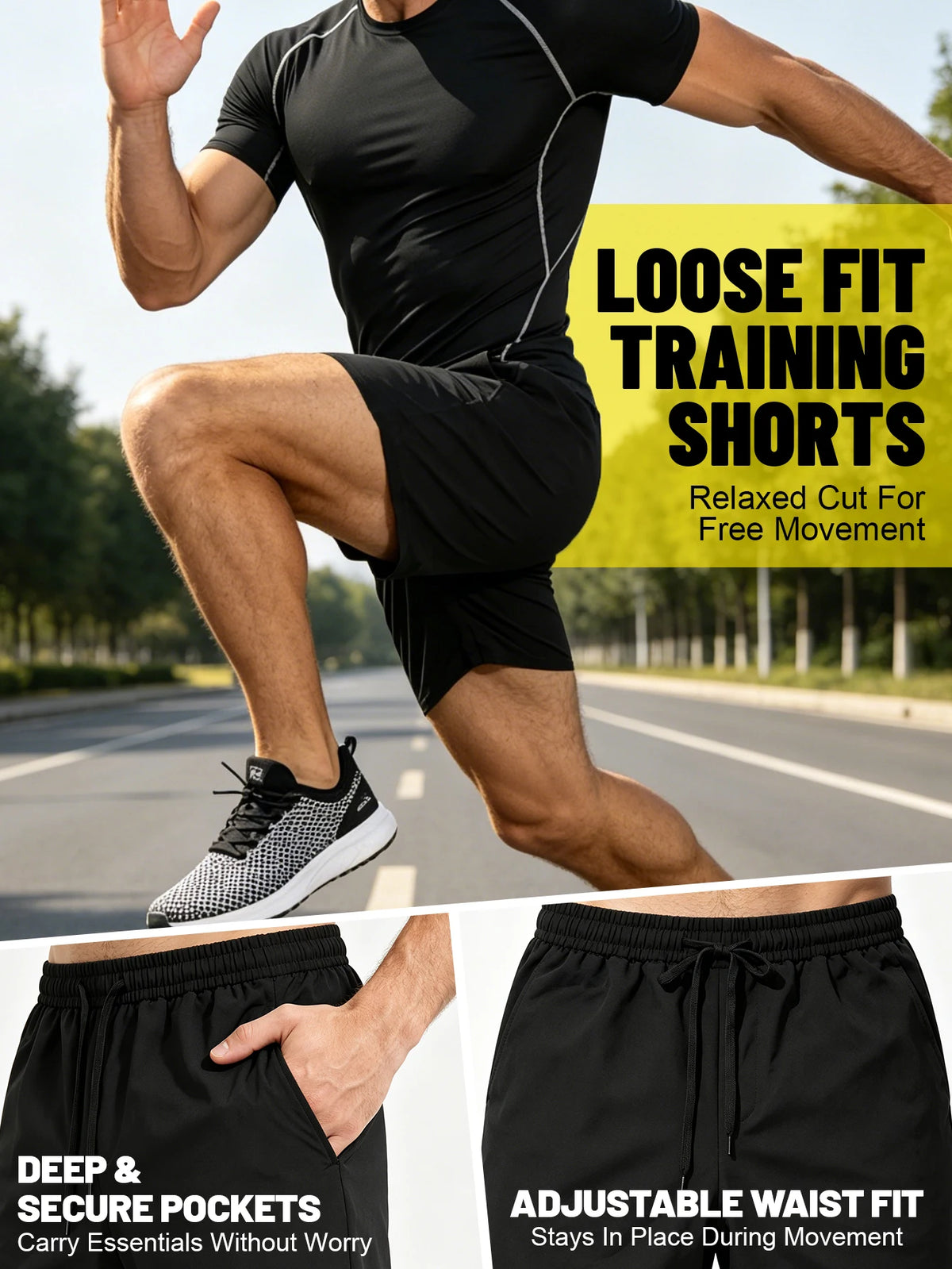 Men's Quick Dry Two Piece Athletic Workout Training Set