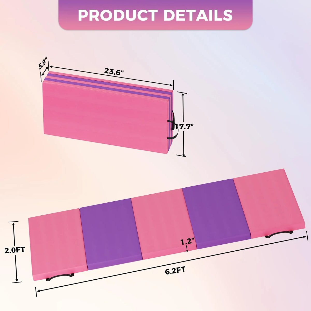 Premium Foldable Gymnastics Mat For Home Exercise Fitness Training