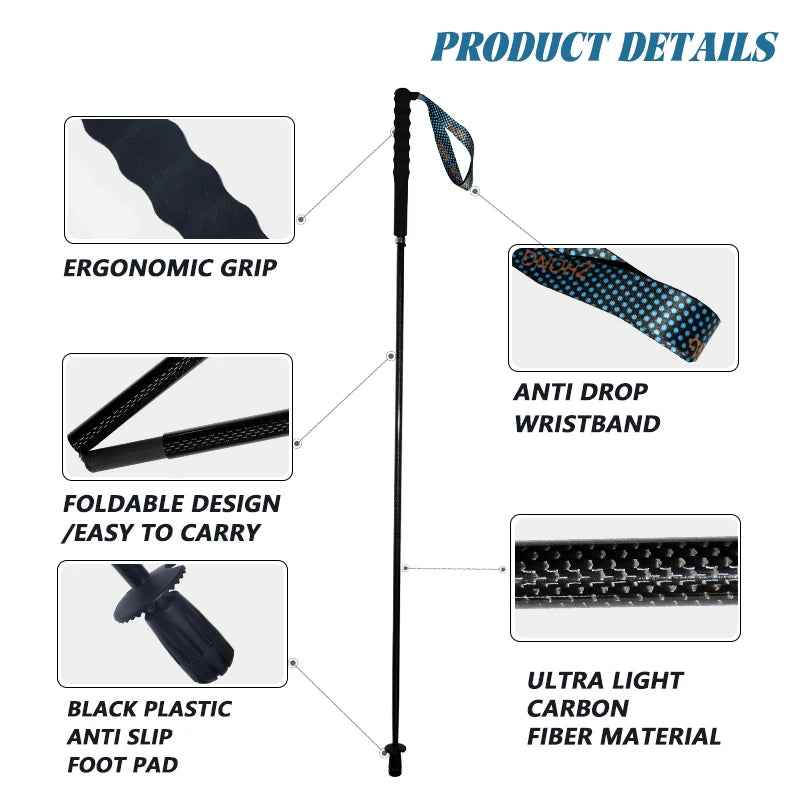 Okhealing Lightweight Collapsible Carbon Fiber Hiking Trekking Poles