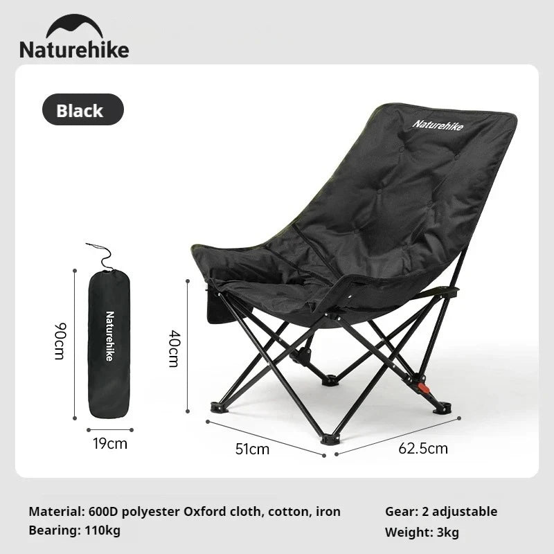 Naturehike Outdoor Folding Camping Moon Chair With Adjustable Backrest