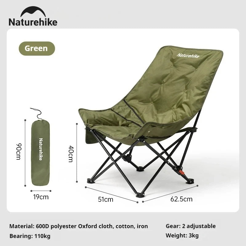 Naturehike Outdoor Folding Camping Moon Chair With Adjustable Backrest