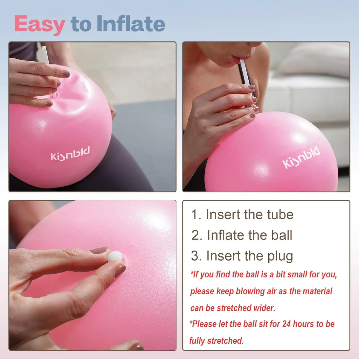 Kisnbld Slip Resistant Yoga Exercise Ball For Home Fitness Therapy
