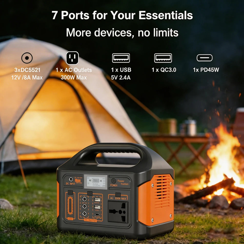 GaiaRay 460Wh Portable Power Station With LiFePO4 Battery 500W