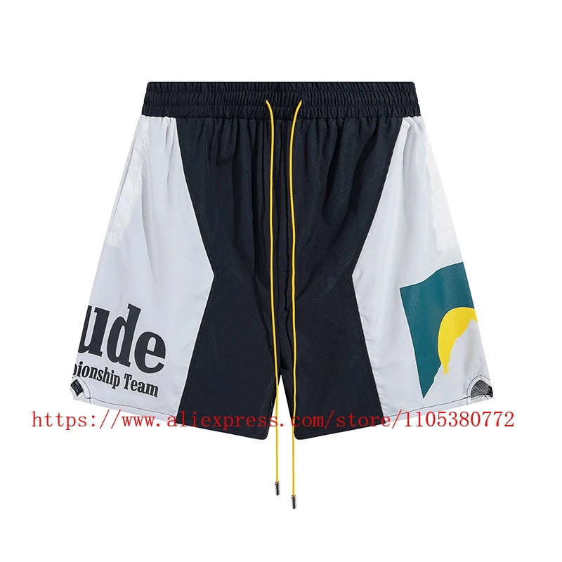 Men Casual Elastic Waist Drawstring Shorts With Zip Pockets