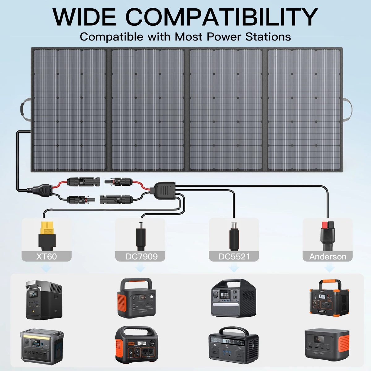 MHPOWOS 400W Foldable Portable Solar Panel For Outdoor Camping