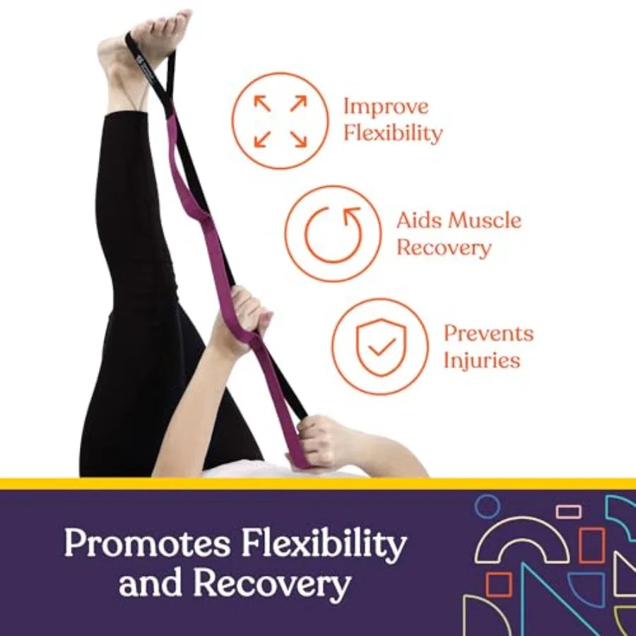 Premium Yoga Stretching Strap For Fitness And Physical Therapy