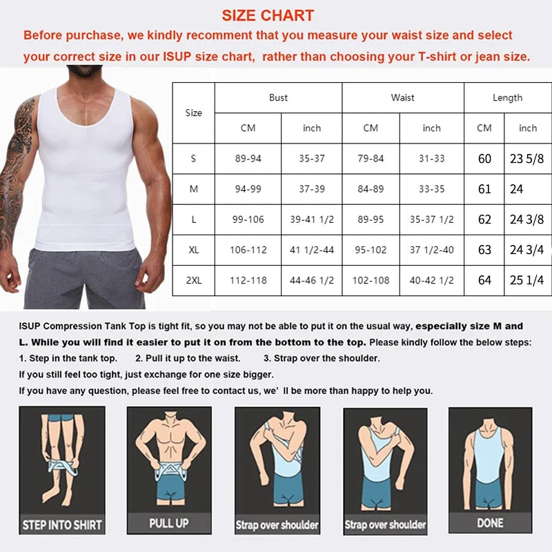 LALAMELON Men's Tummy Control Body Shaper Vest Compression Tank Top