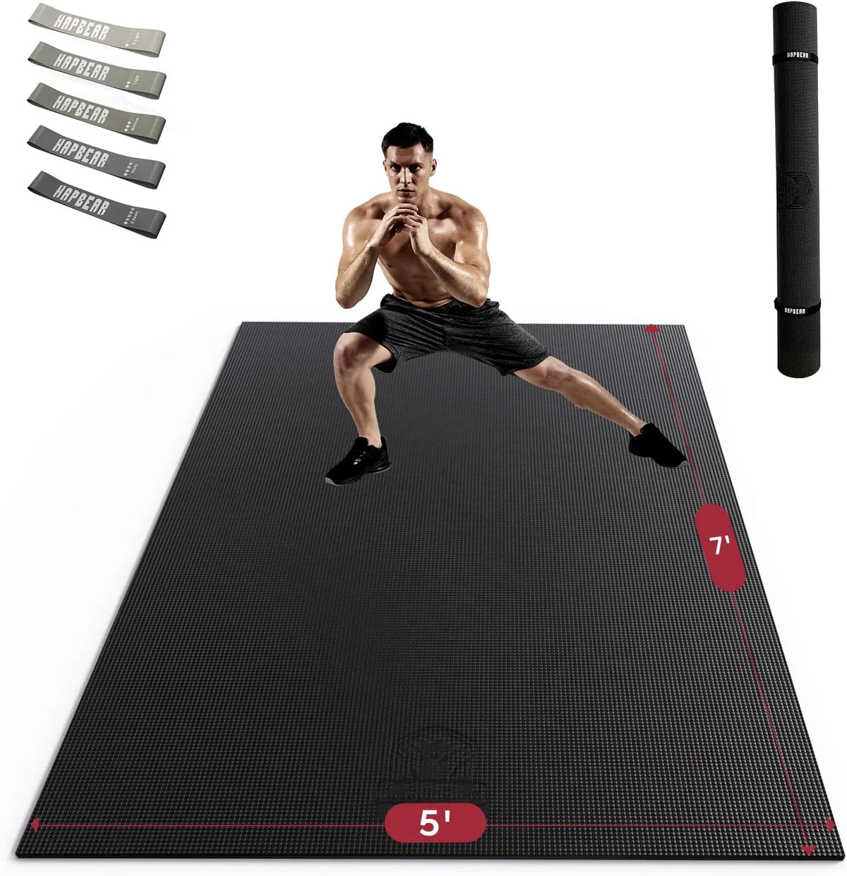 Hapbear Commercial Grade PVC Home Gym Mat For Fitness Training