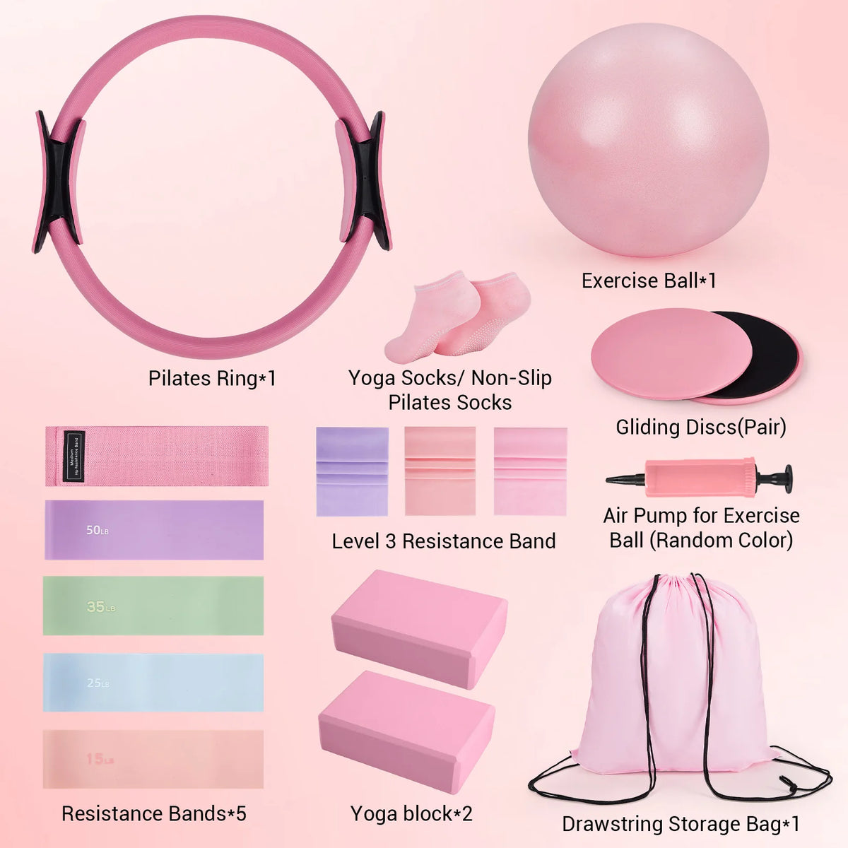 Gaomon 17-in-1 Pilates Ring Kit for Home Full Body Workouts