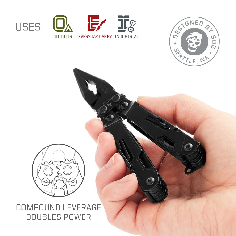 SOG PowerPint Mini Multi Tool Stainless Steel Pliers With Knife