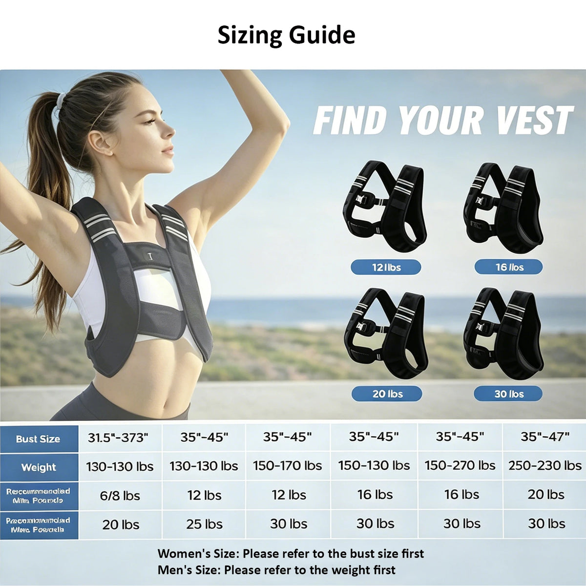 Reflective Adjustable Weight Training Vest For Fitness And Jogging