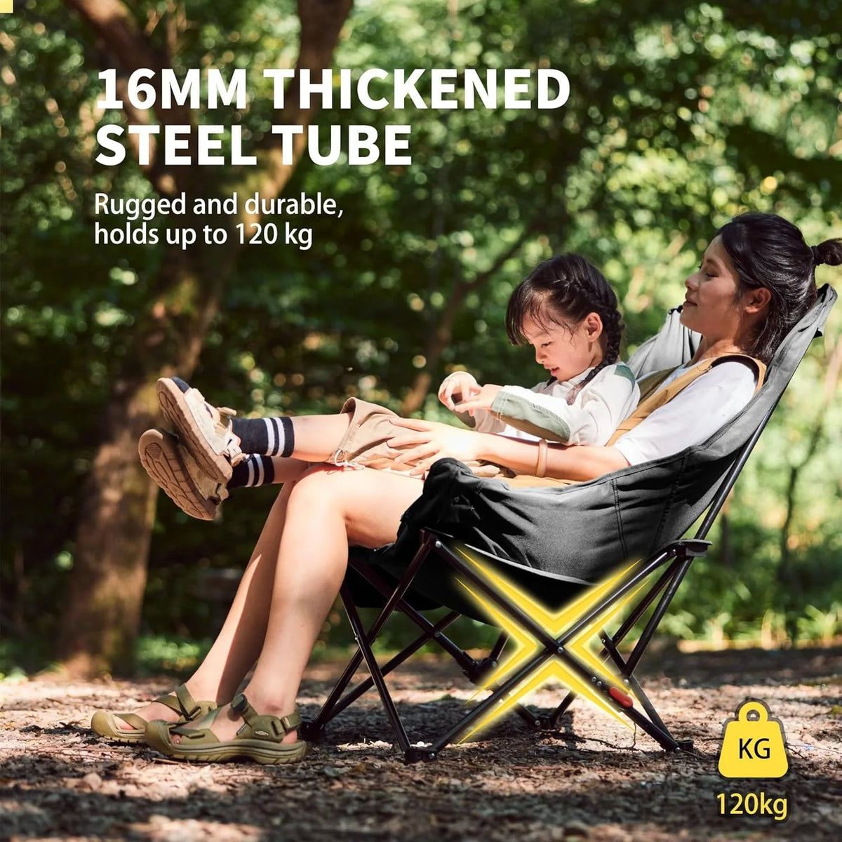 Naturehike Outdoor Folding Camping Moon Chair With Adjustable Backrest