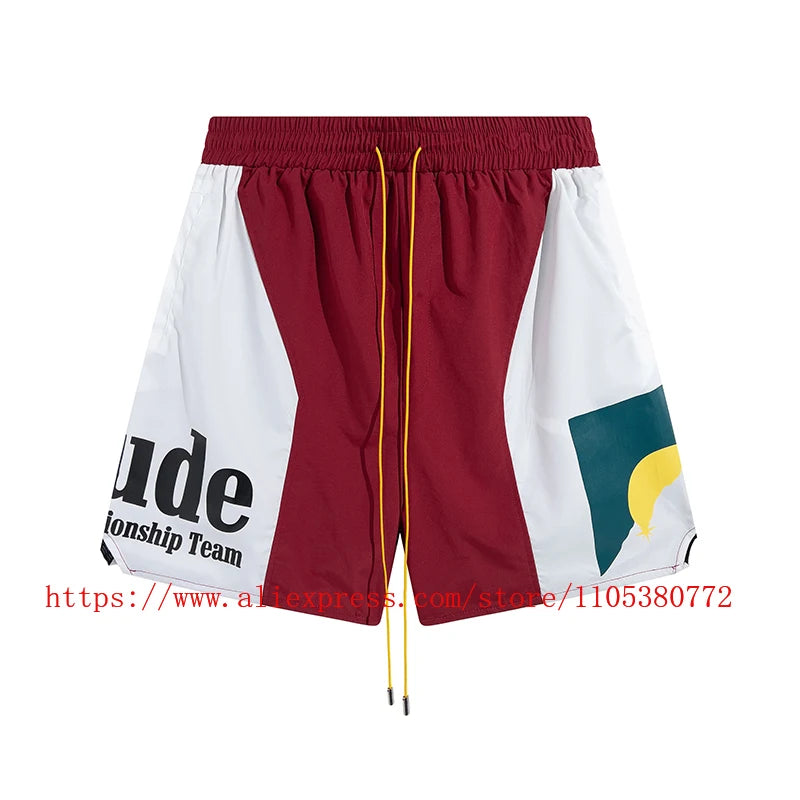 Men Casual Elastic Waist Drawstring Shorts With Zip Pockets