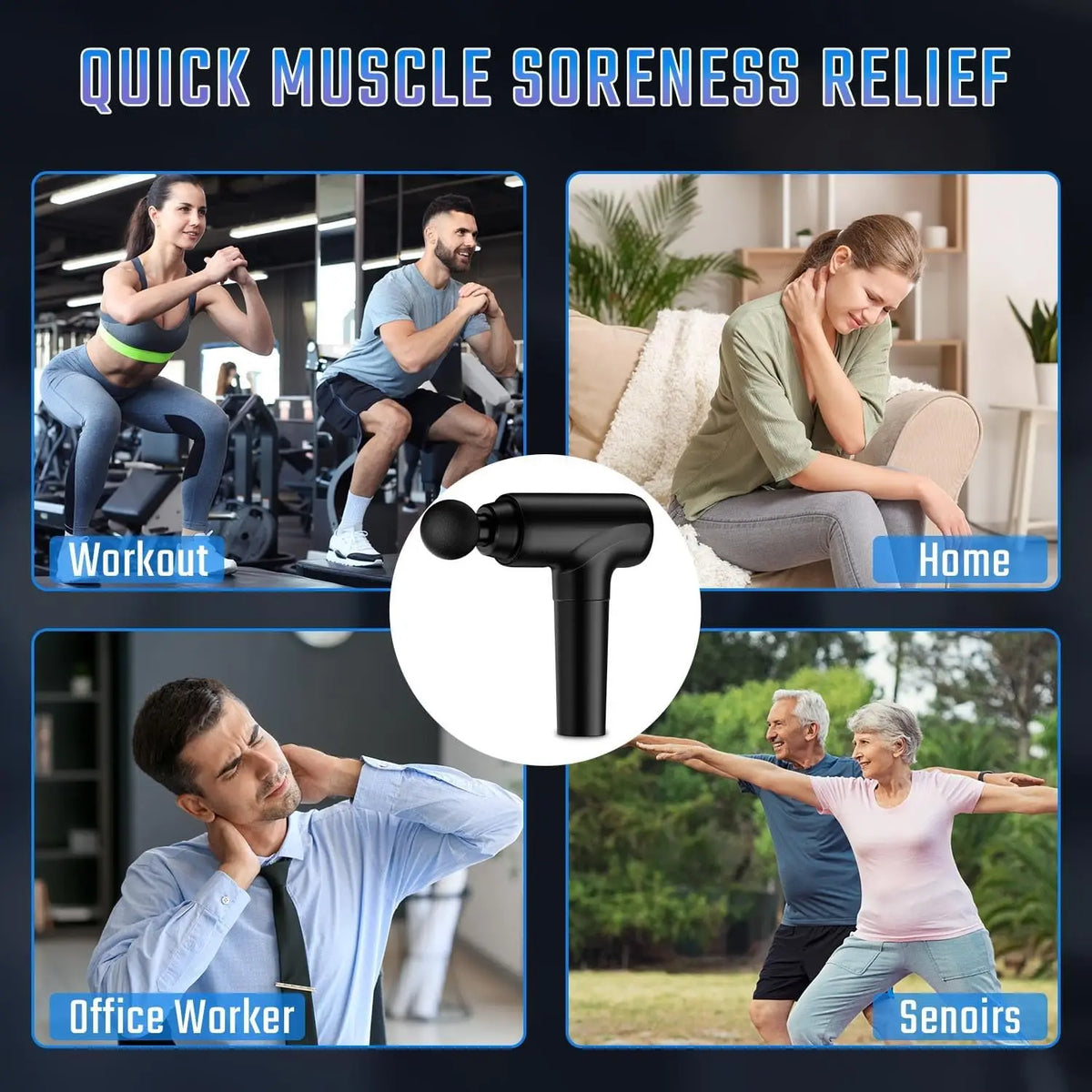Deep Tissue Handheld Muscle Massage Gun With Travel Case
