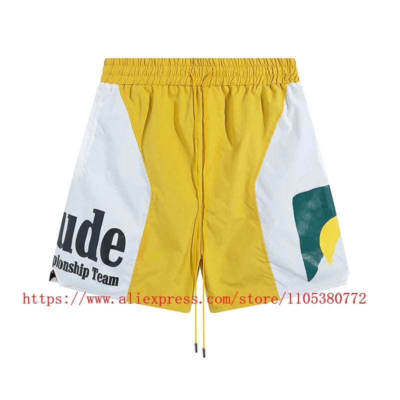 Men Casual Elastic Waist Drawstring Shorts With Zip Pockets