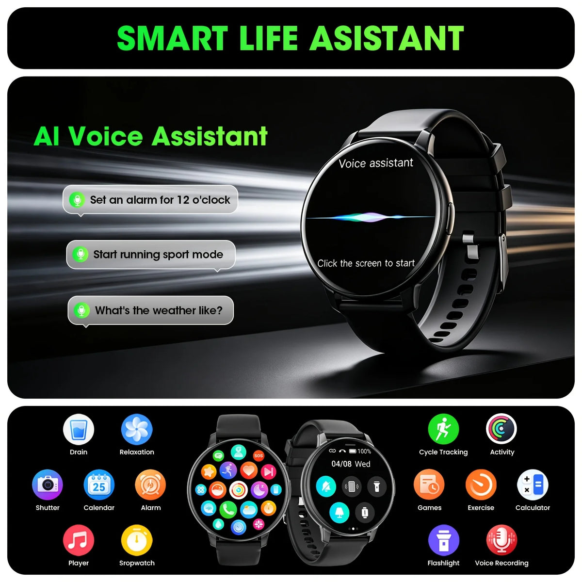 Erun Smart Watch Featuring Wireless Calling And Activity Monitoring