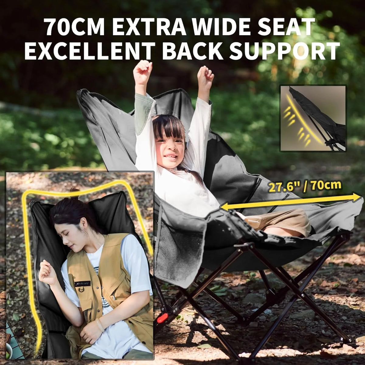 Naturehike Outdoor Folding Camping Moon Chair With Adjustable Backrest