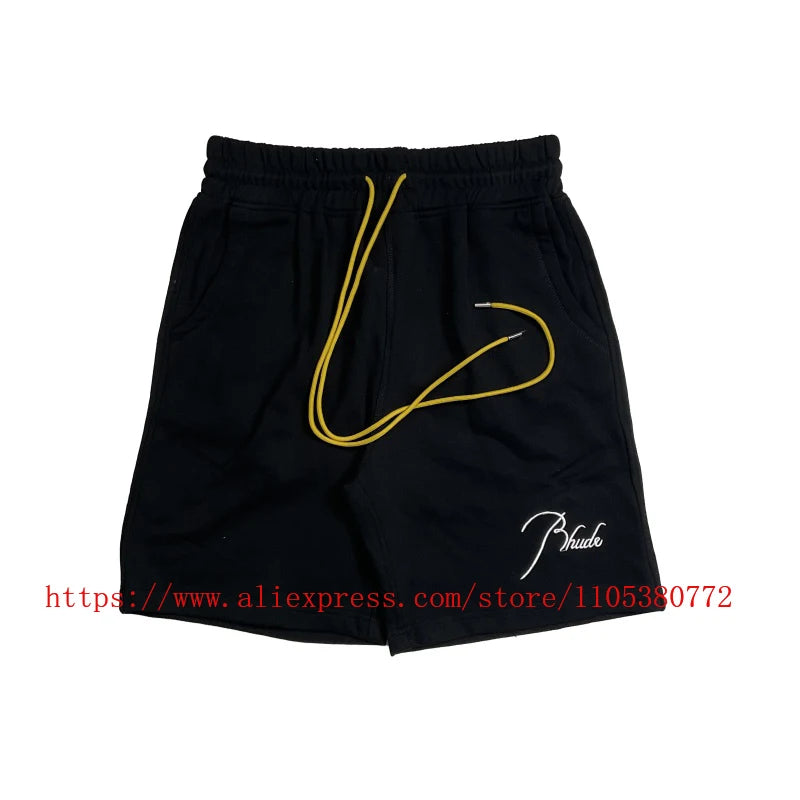 Men Casual Elastic Waist Drawstring Shorts With Zip Pockets