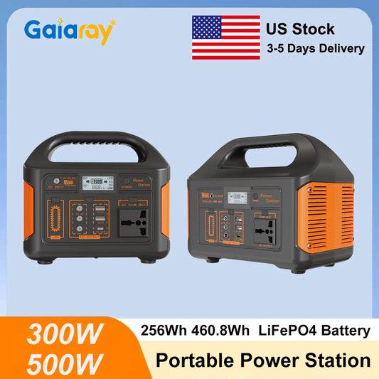 GaiaRay 460Wh Portable Power Station With LiFePO4 Battery 500W