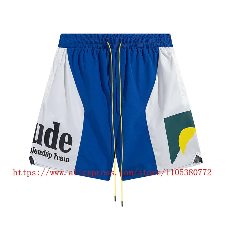 Men Casual Elastic Waist Drawstring Shorts With Zip Pockets