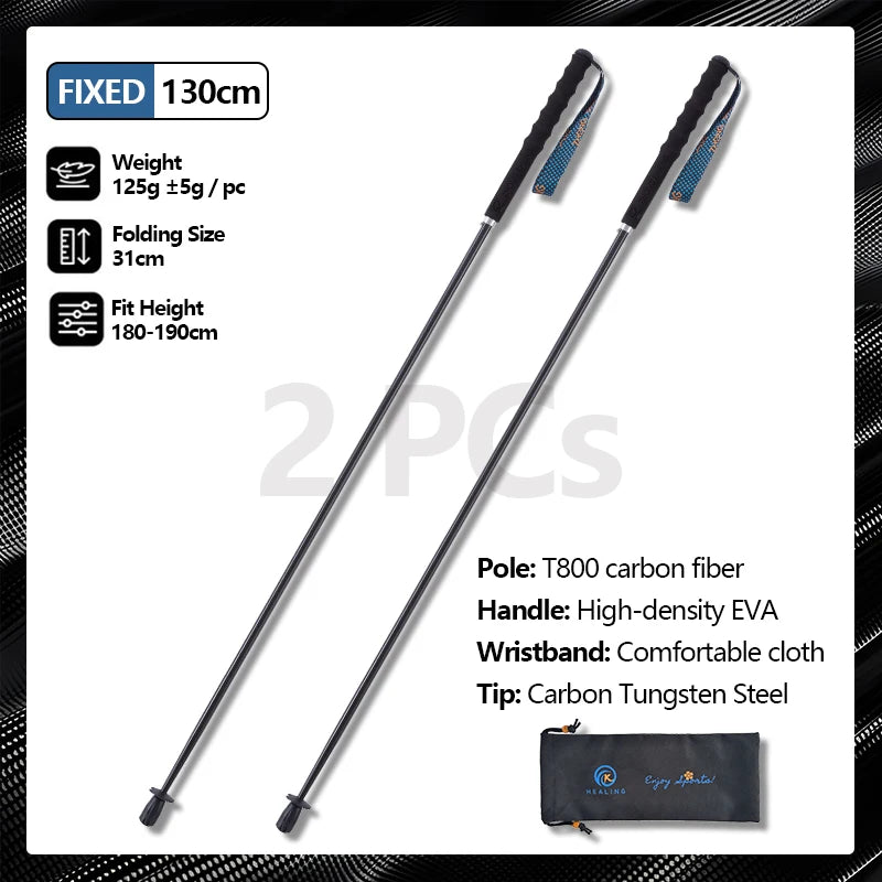 Okhealing Lightweight Collapsible Carbon Fiber Hiking Trekking Poles