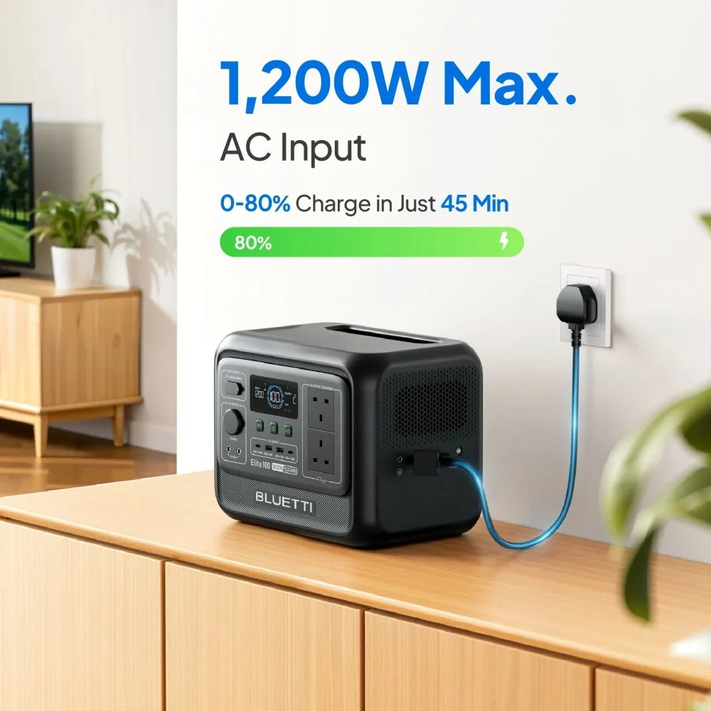 Bluetti Elite 100 V2 Portable Power Station 1800W Solar Generator