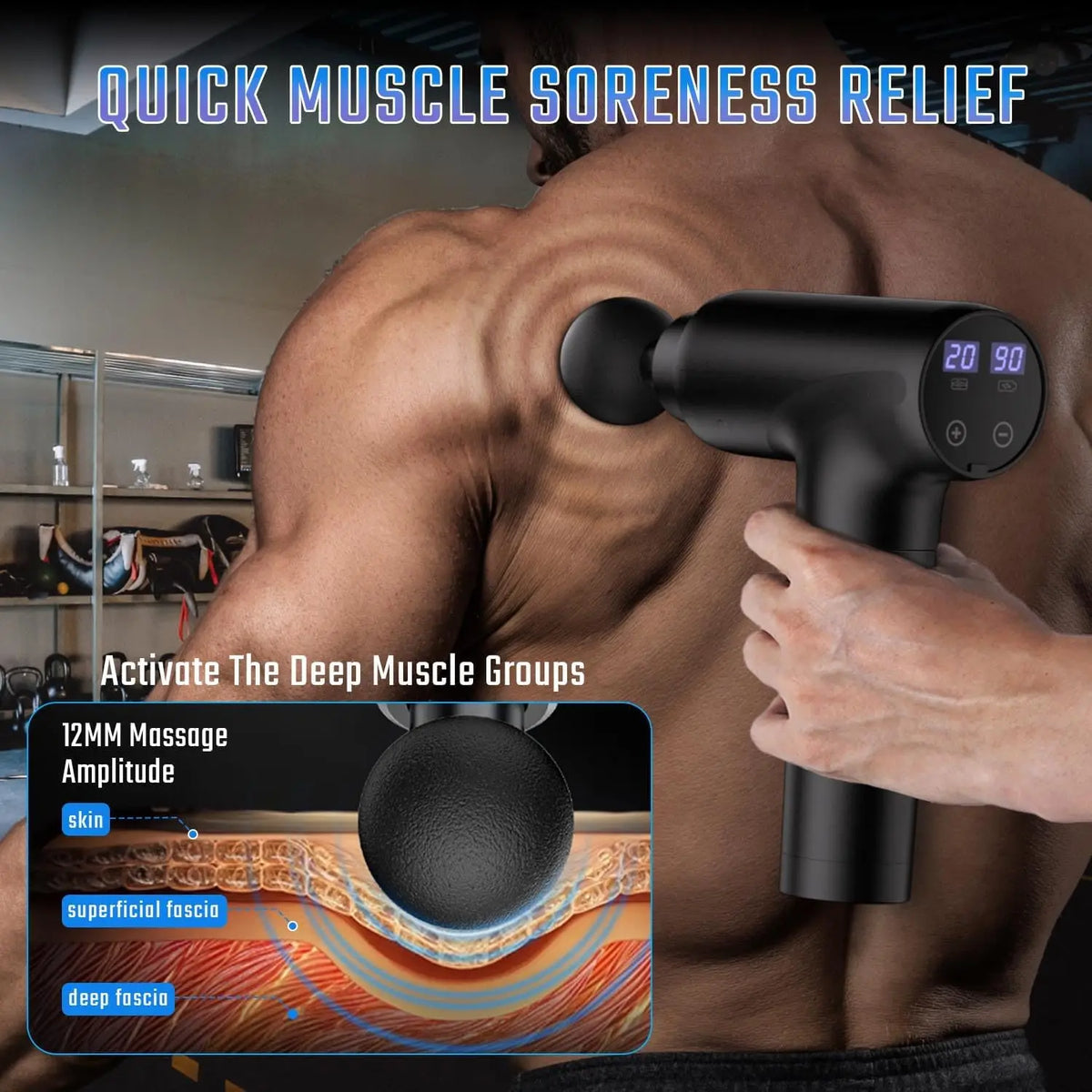 Deep Tissue Handheld Muscle Massage Gun With Travel Case