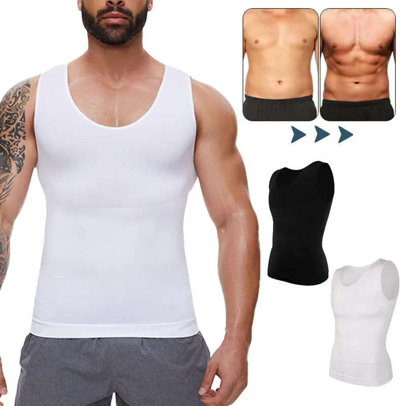 LALAMELON Men's Tummy Control Body Shaper Vest Compression Tank Top