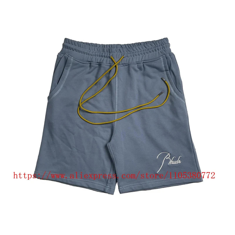 Men Casual Elastic Waist Drawstring Shorts With Zip Pockets