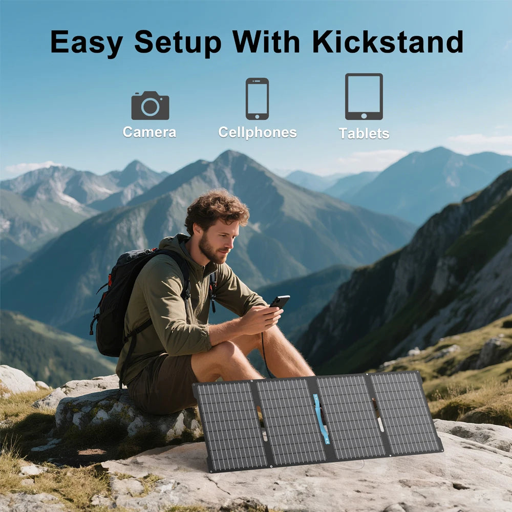E-POWO 60W Foldable Solar Panel With IP67 Waterproof Charger