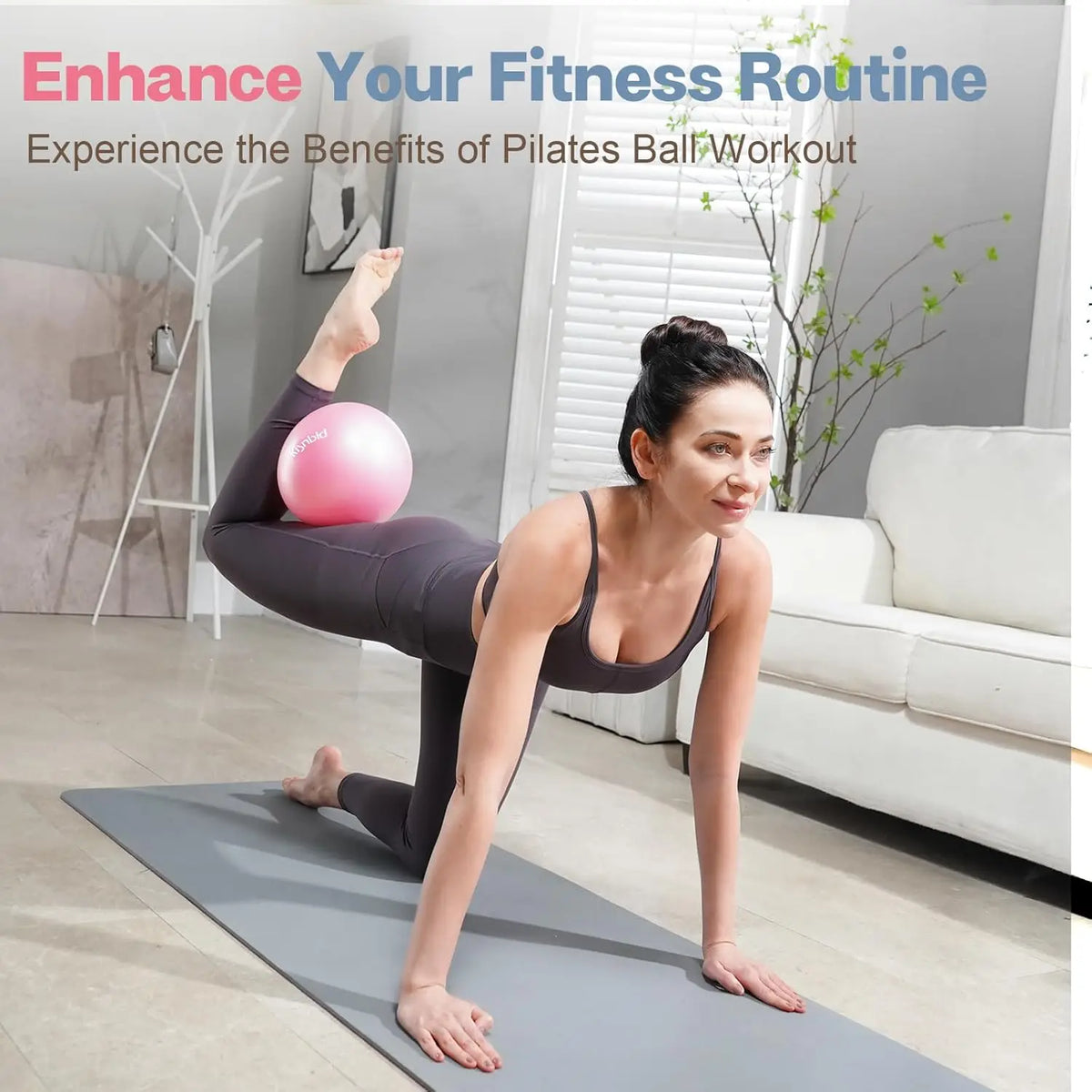 Kisnbld Slip Resistant Yoga Exercise Ball For Home Fitness Therapy