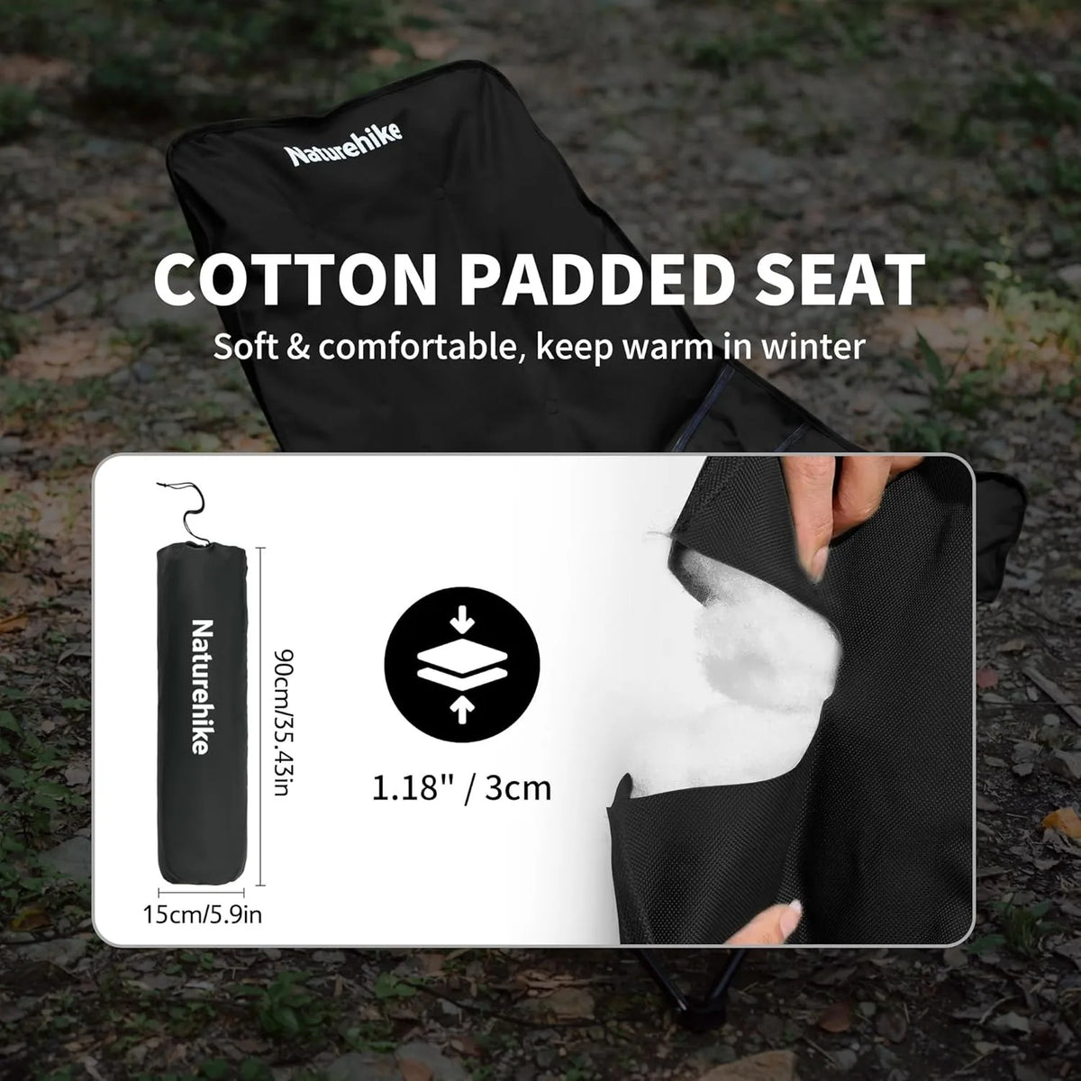 Naturehike Outdoor Folding Camping Moon Chair With Adjustable Backrest