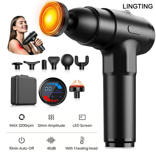 Lingteng Silent Heating Massage Gun For Deep Muscle Care