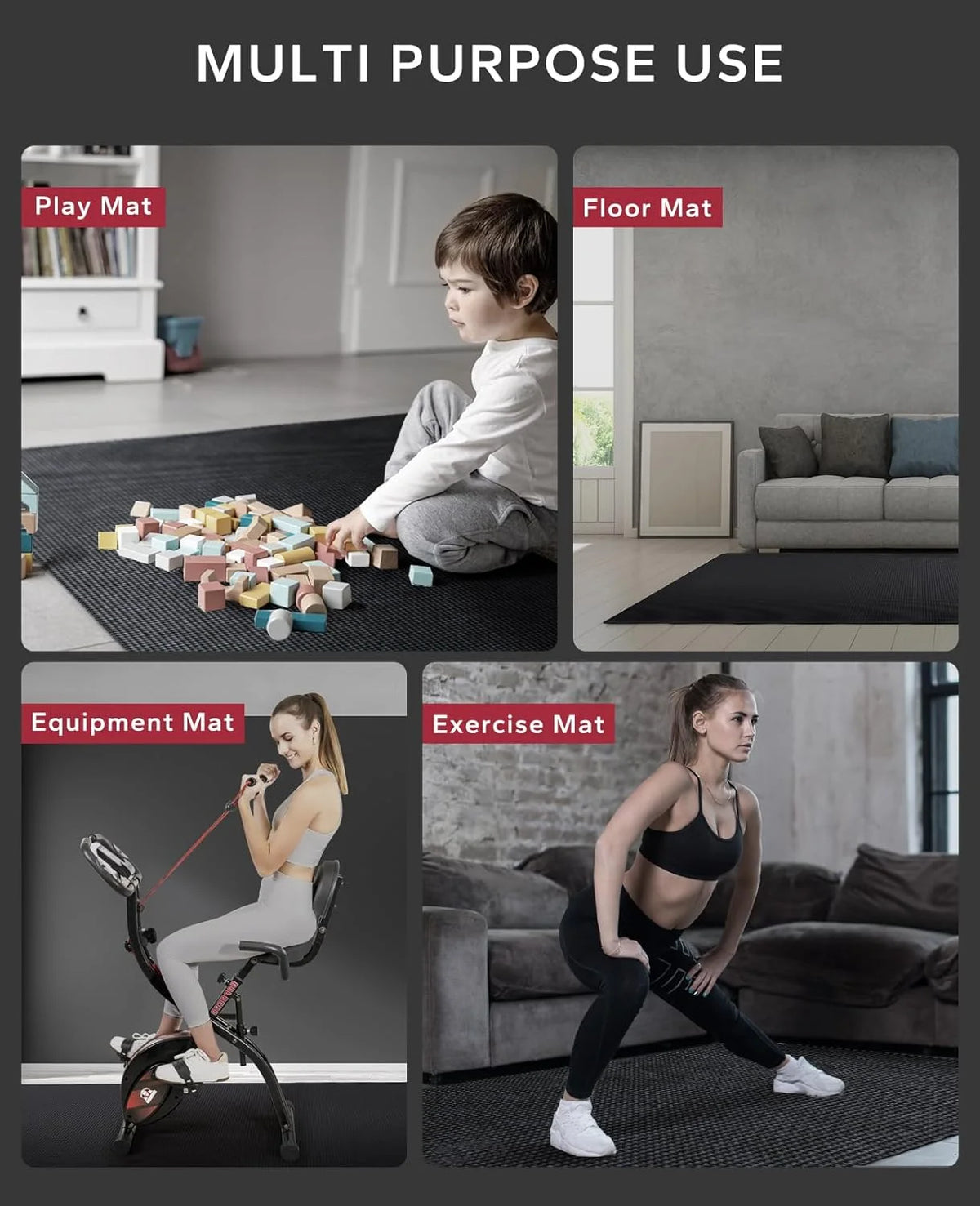 Hapbear Commercial Grade PVC Home Gym Mat For Fitness Training