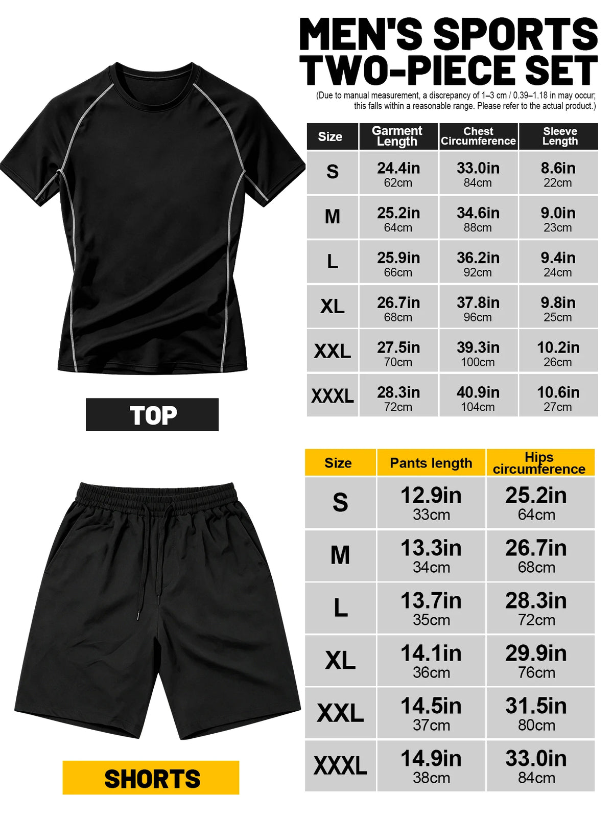 Men's Quick Dry Two Piece Athletic Workout Training Set