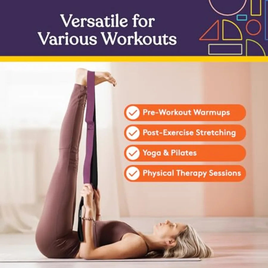 Premium Yoga Stretching Strap For Fitness And Physical Therapy