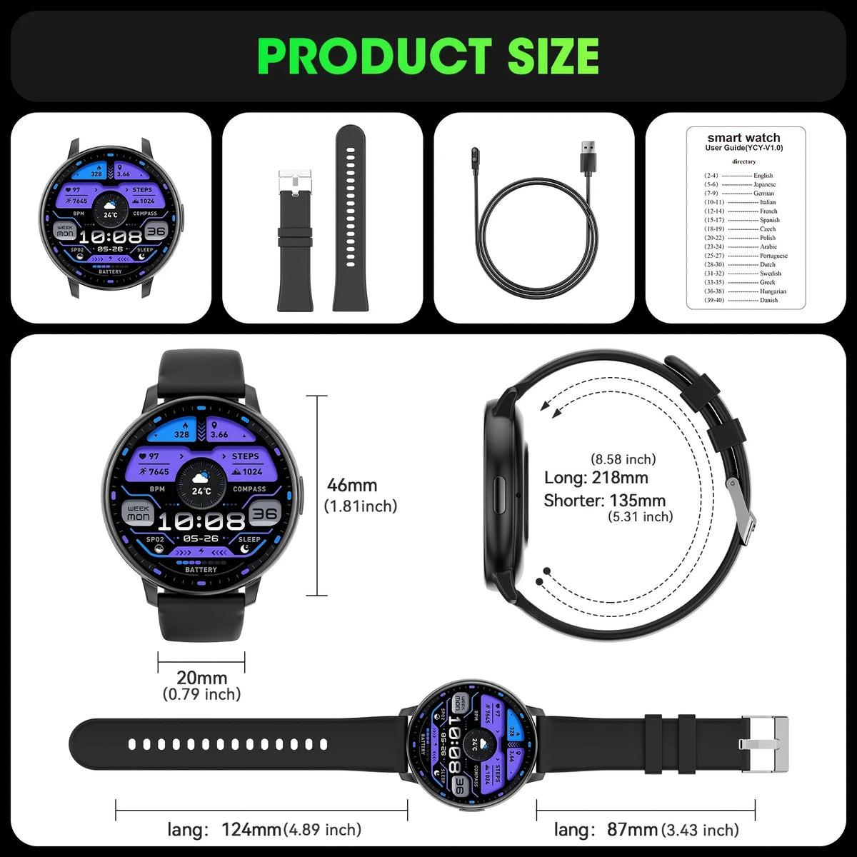 Erun Smart Watch Featuring Wireless Calling And Activity Monitoring