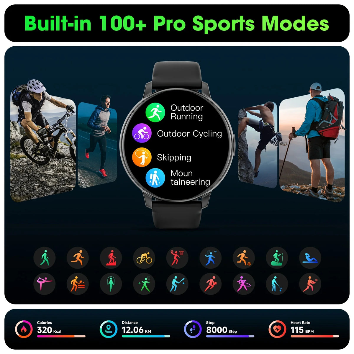 Erun Smart Watch Featuring Wireless Calling And Activity Monitoring